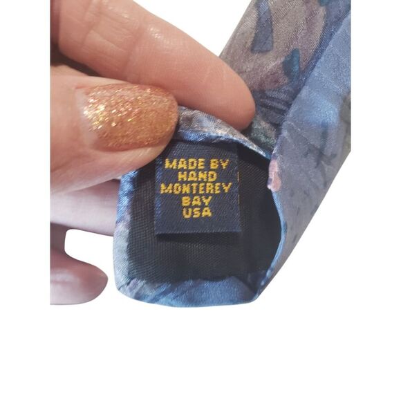 Charles Patrick for J. Blades & Co Mens Tie Necktie Blue Pink Musician Guitar - Picture 9 of 13